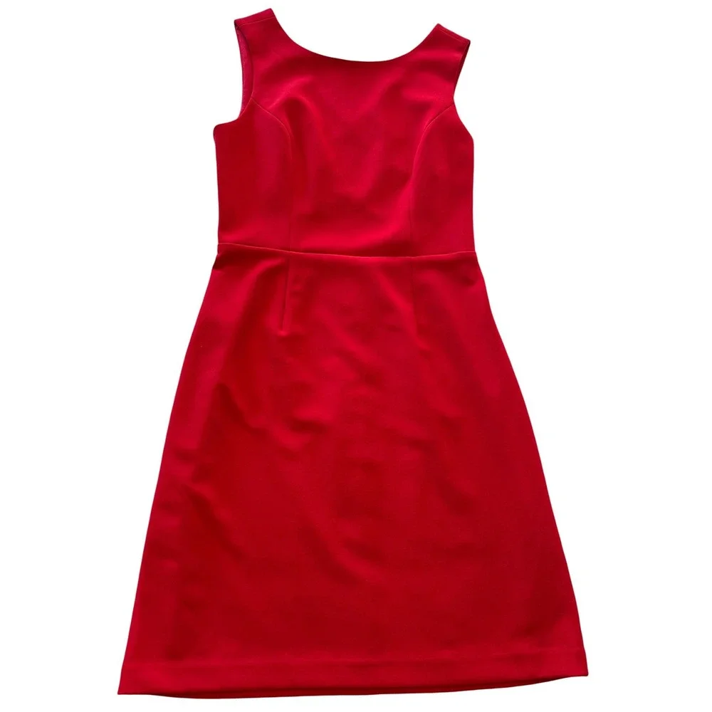 Betsey Johnson Red Sleeveless‎ Scuba Dress  Criss Cross Back Cut out Size 8